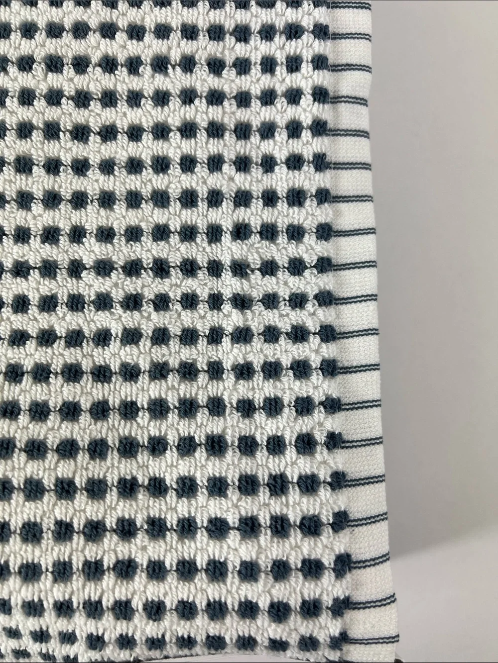Peri Home Bath Towels Navy & White Modern Design Soft Cotton 2 Pc Set NEW